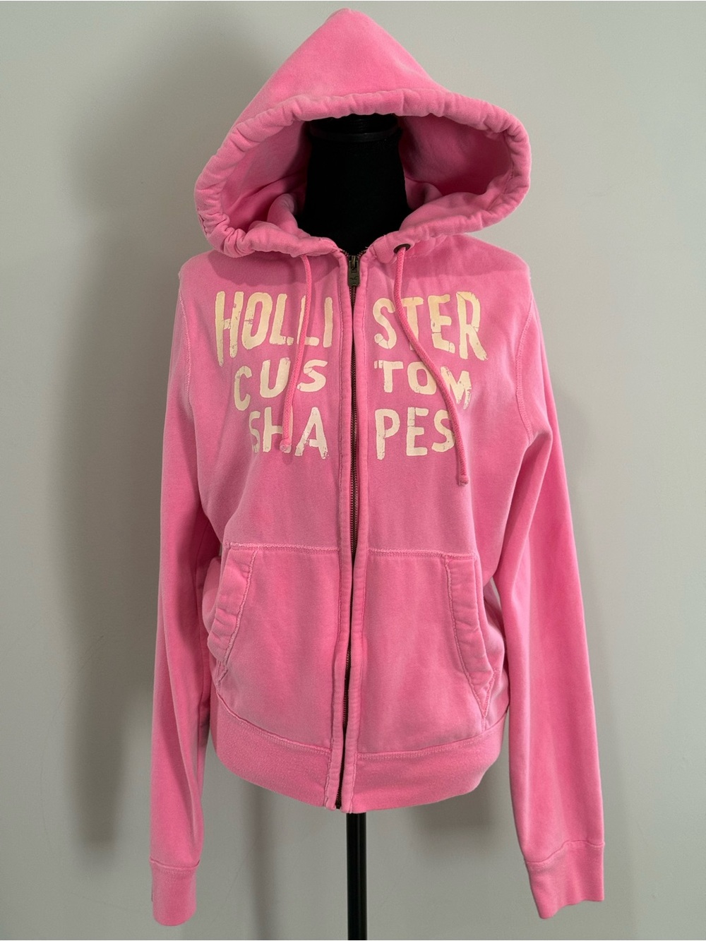 Hollister XL Bright Pink Zip-Up Hooded Sweatshirt 248